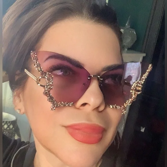Accessories | Butterfly Frame Purple Rhinestone Oversized  display picture 3